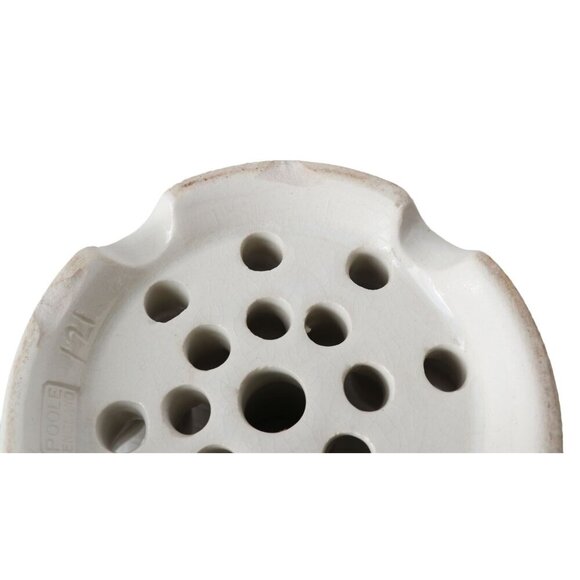 1920s Poole England Art Deco Flower Frog Hand-Painted Floral Pottery Signed - Picture 5 of 7